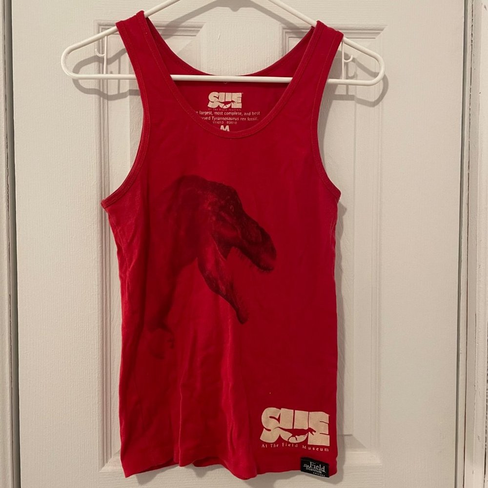Sue the T-Rex Dinosaur Red Field Museum Tank Top (M)